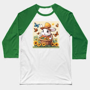 Fluttering Fantasia: Rabbit Radiance Baseball T-Shirt